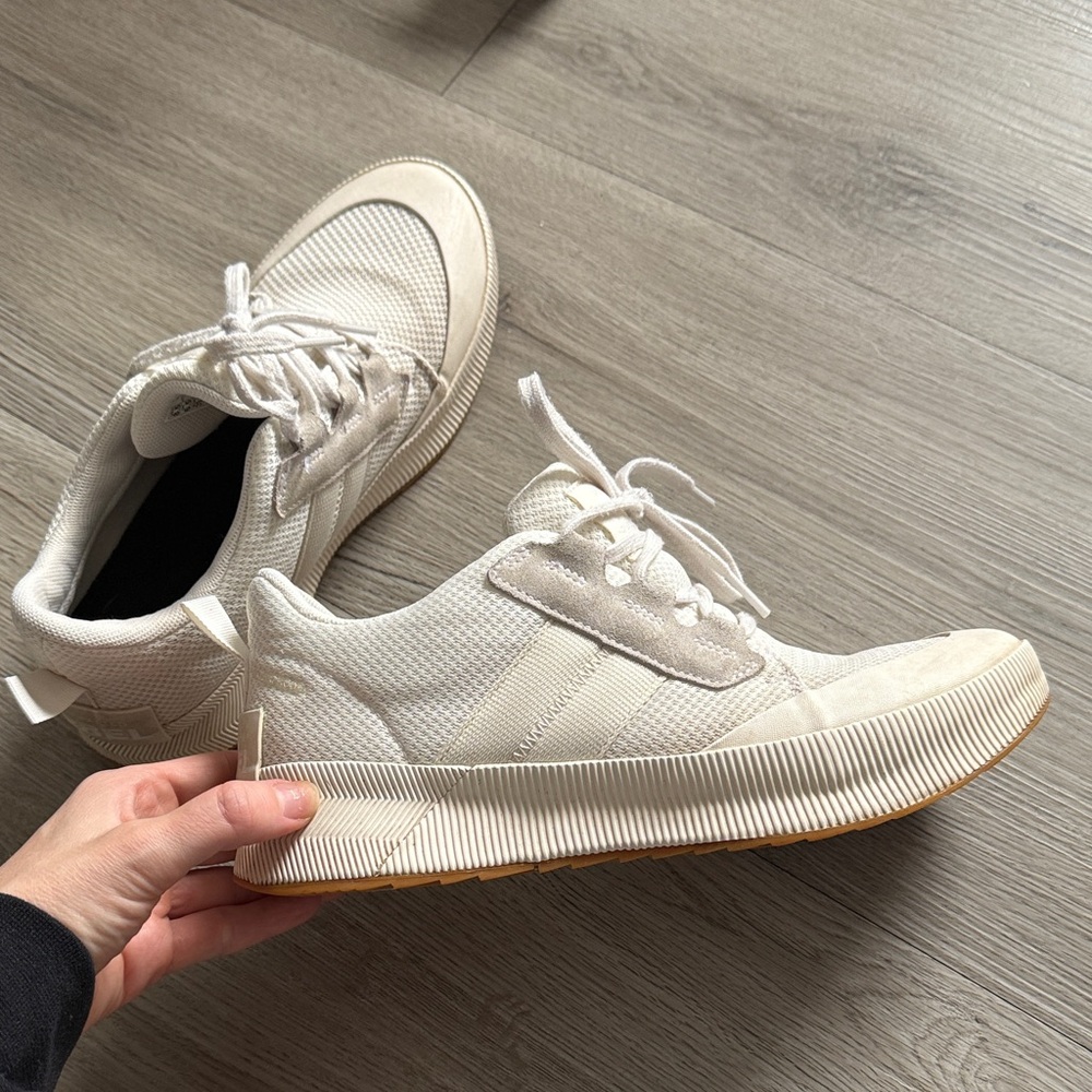 Sorel Off-White Textured Sneakers